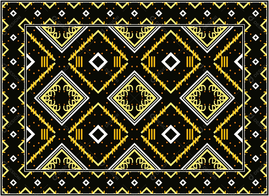 Padrão Tribal Tradicional Estilo Asteca Preto Moderno Vetor EPS