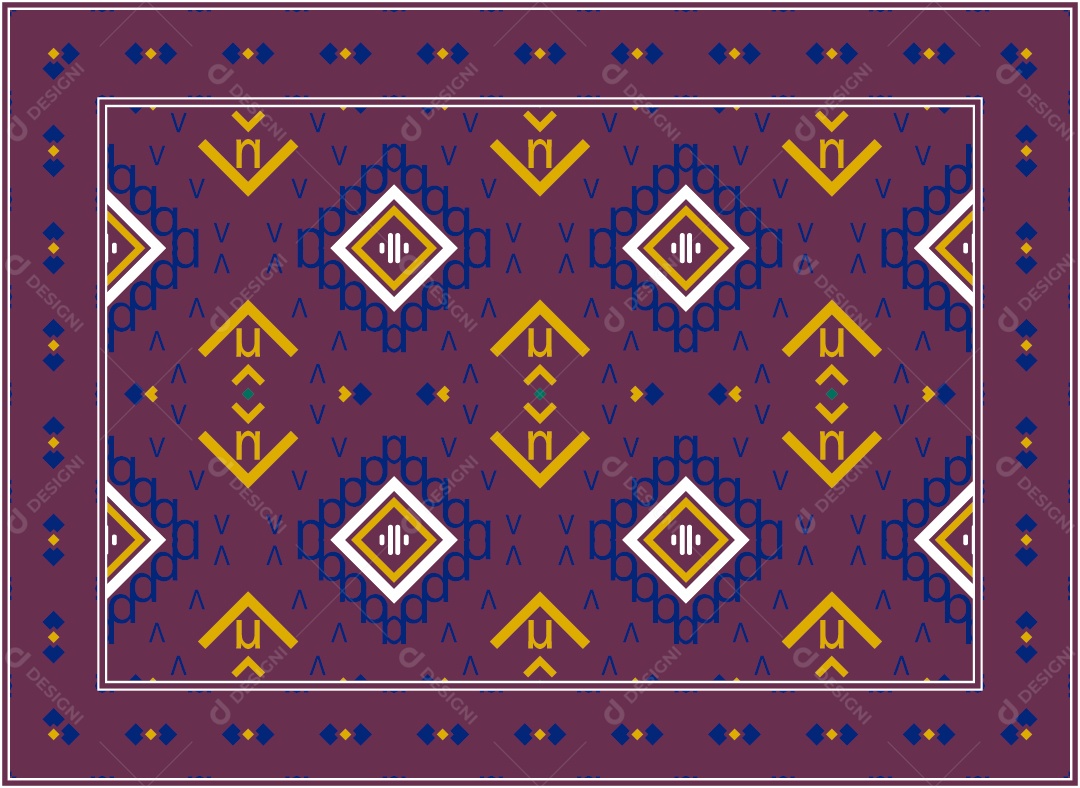 Padrão Tribal Tradicional Estilo Asteca Roxo Moderno Vetor EPS