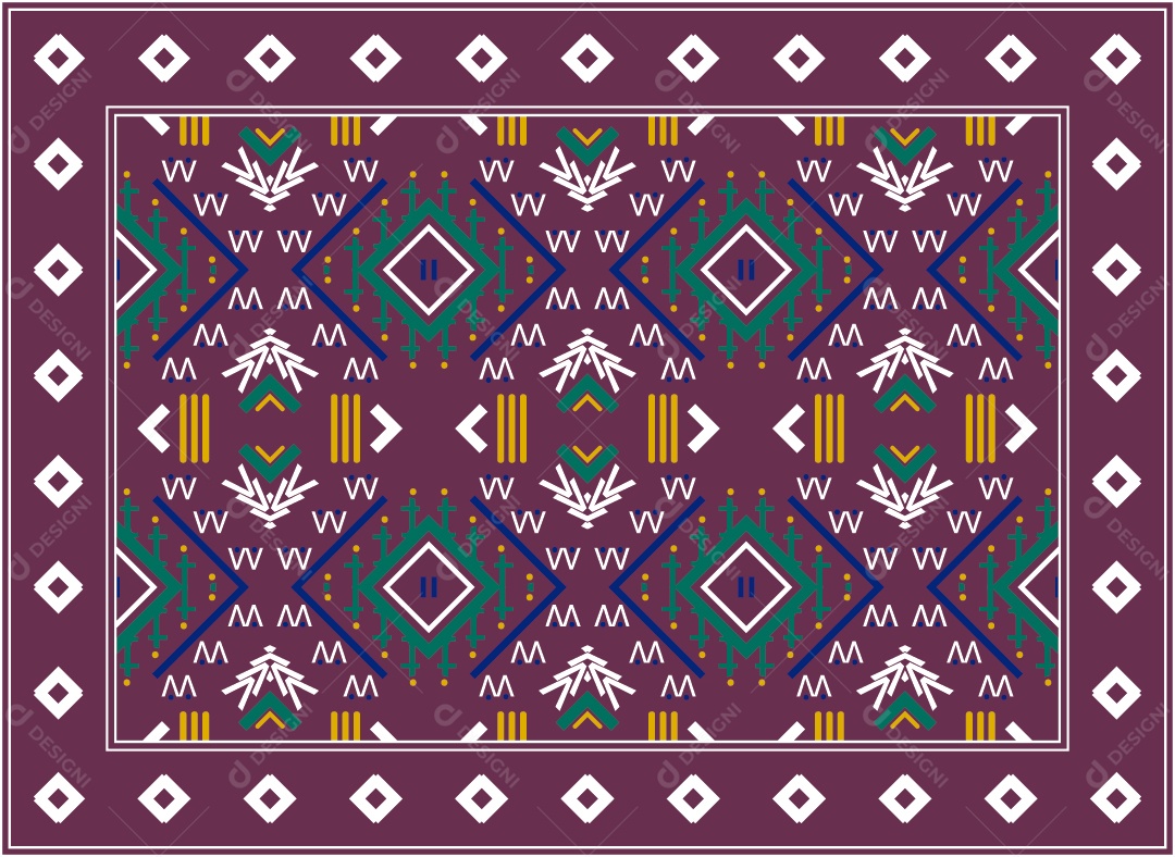 Padrão Tribal Tradicional Estilo Asteca Roxo Moderno Vetor EPS