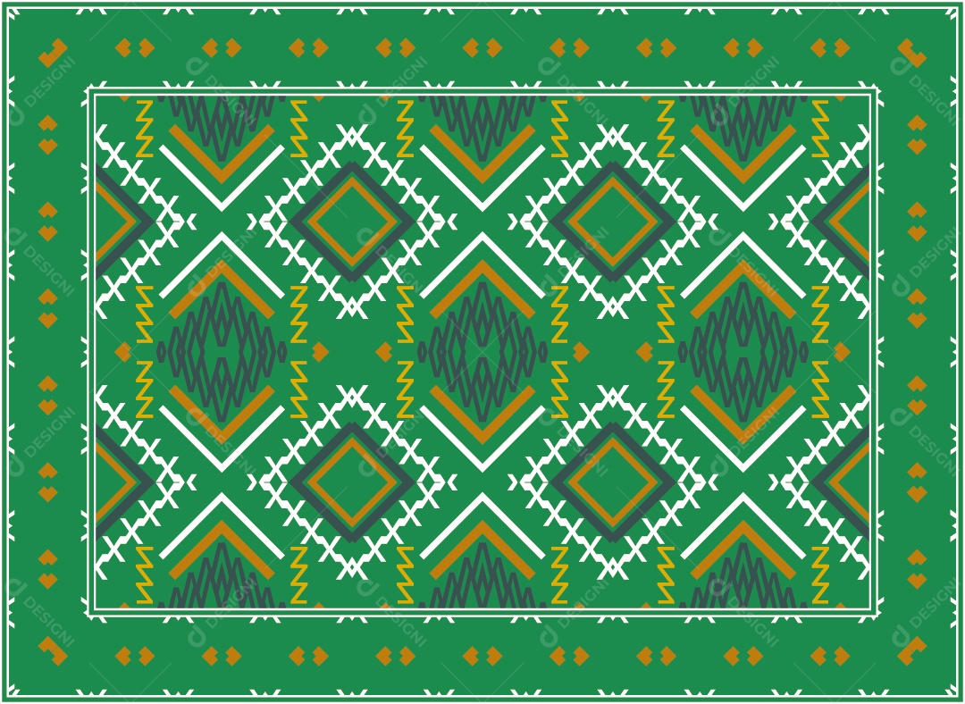 Padrão Tribal Tradicional Estilo Asteca Verde Moderno Vetor EPS