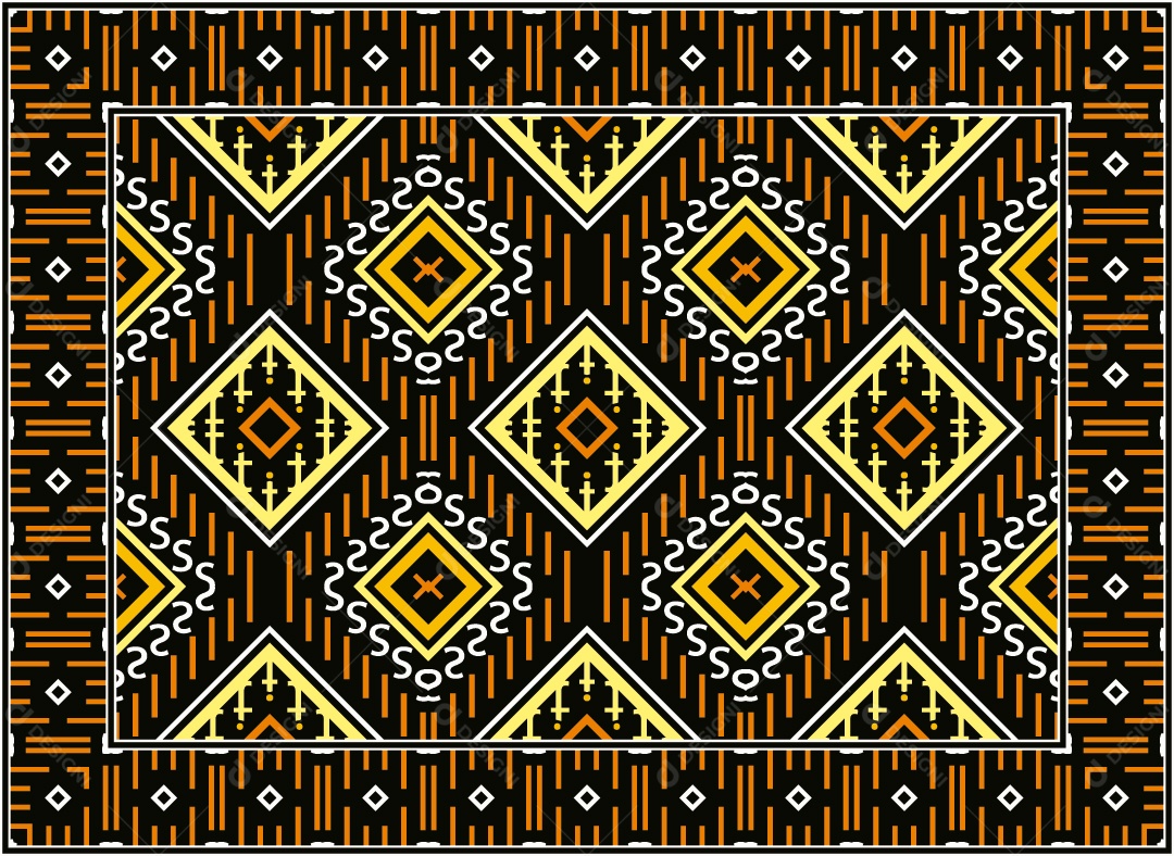 Padrão Tribal Tradicional Estilo Asteca Colorido Moderno Desenho Vetor EPS