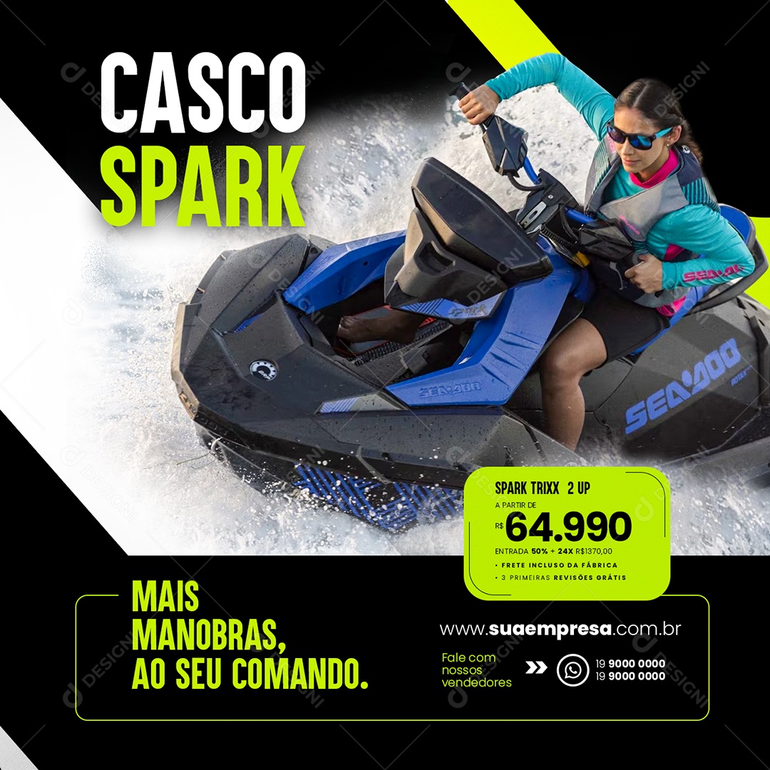 Casco Spark Trixx 2 UP A Partir De 64.990 Jet Ski Social Media PSD Editável