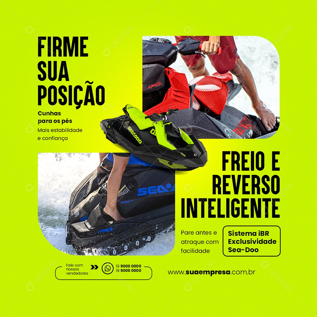 Firme Sua Posição Freio E Reverso Inteligente Jet Ski Social Media PSD Editável