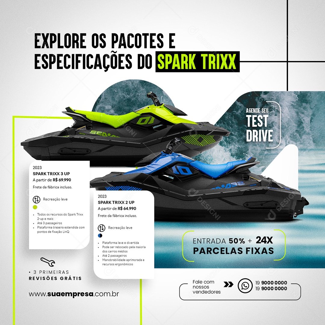 Explore Os Pacotes E Especificações Do Spark Trixx Jet Ski Social Media PSD Editável