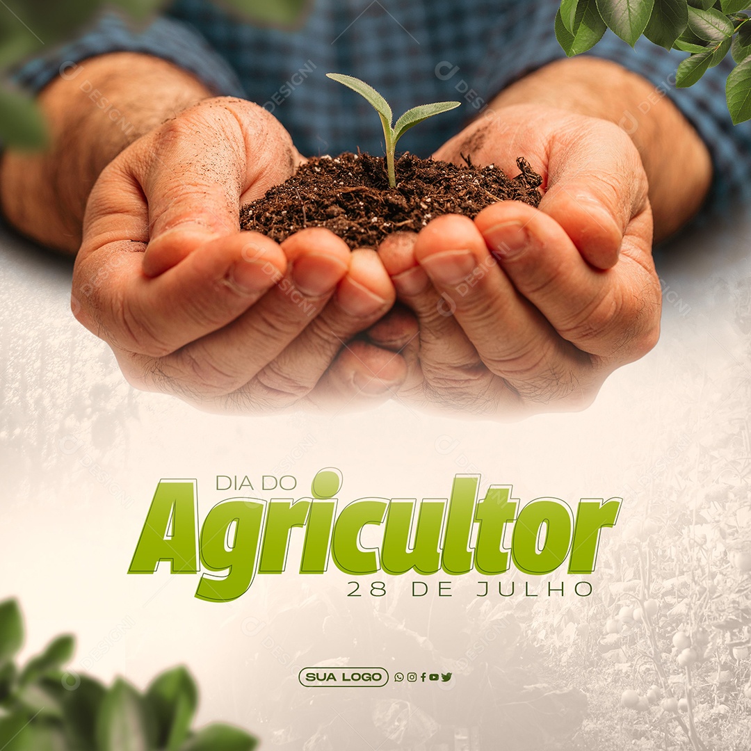 Post Dia do Agricultor 28 de Julho Social Media PSD Editável