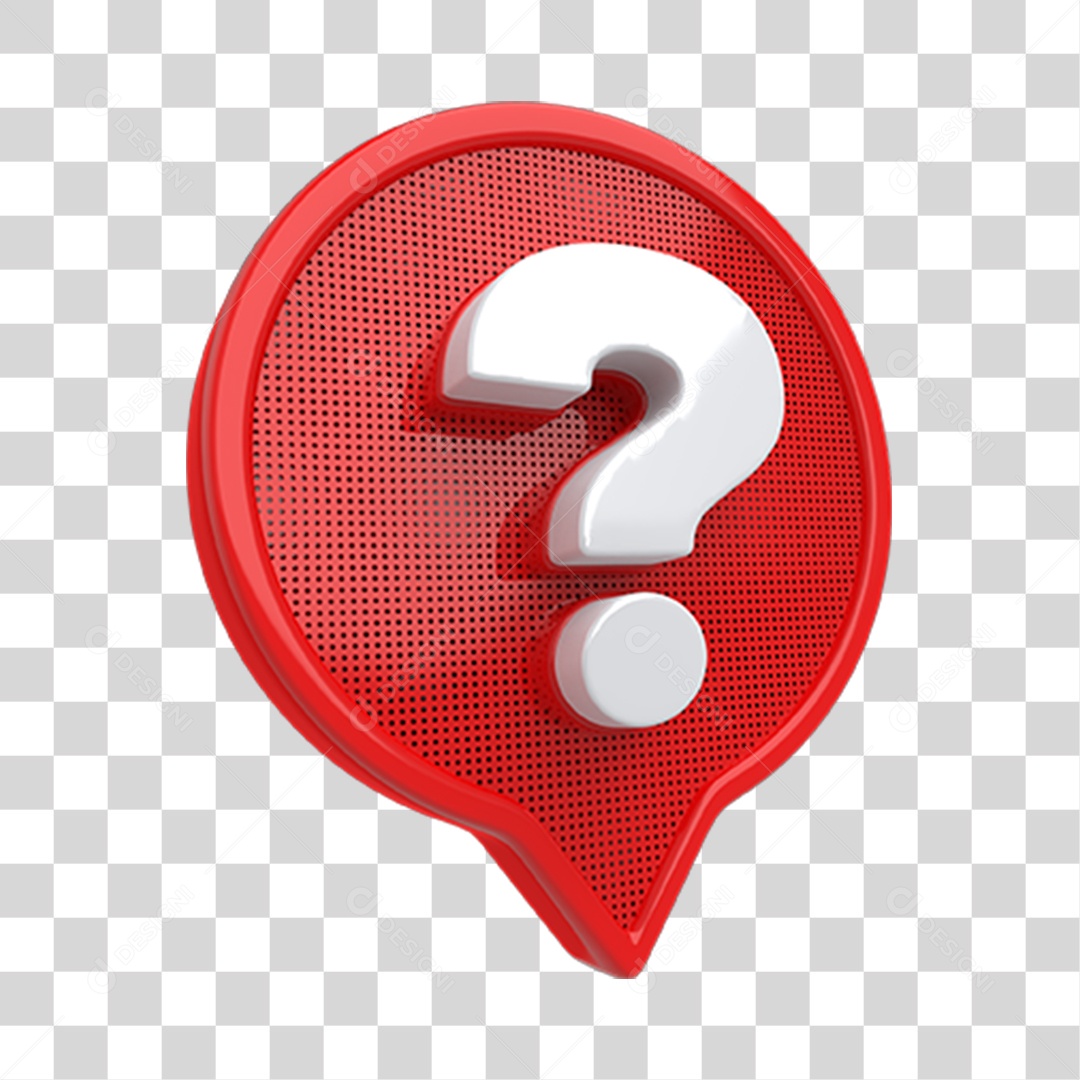 Sinais de Interrogação Símbolo 3D PNG Transparente