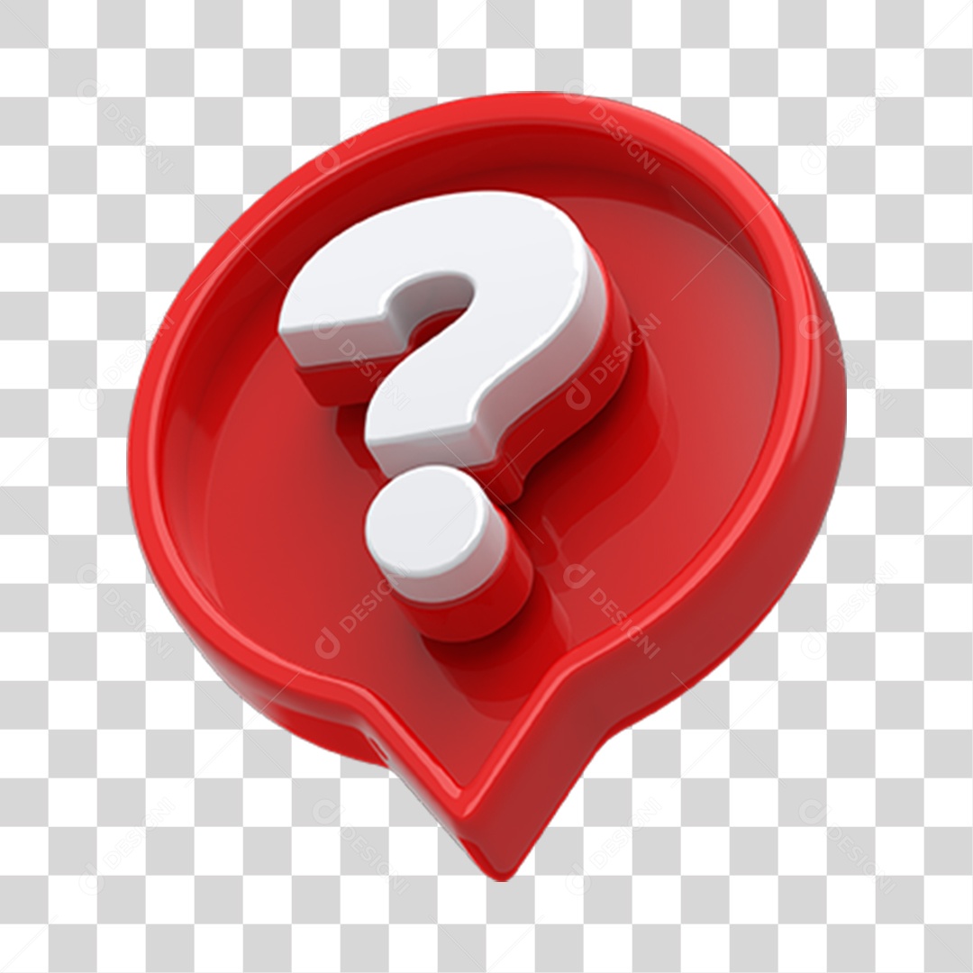 Sinais de Interrogação Símbolo 3D PNG Transparente