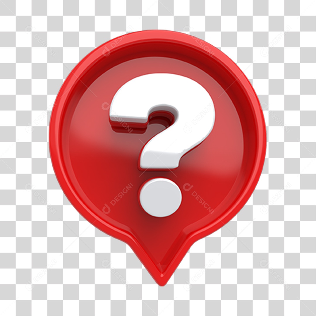 Sinais de Interrogação Símbolo 3D PNG Transparente