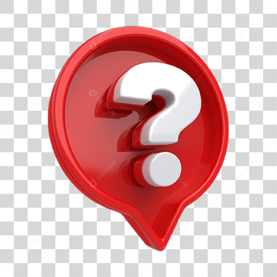 Sinais de Interrogação Símbolo 3D PNG Transparente