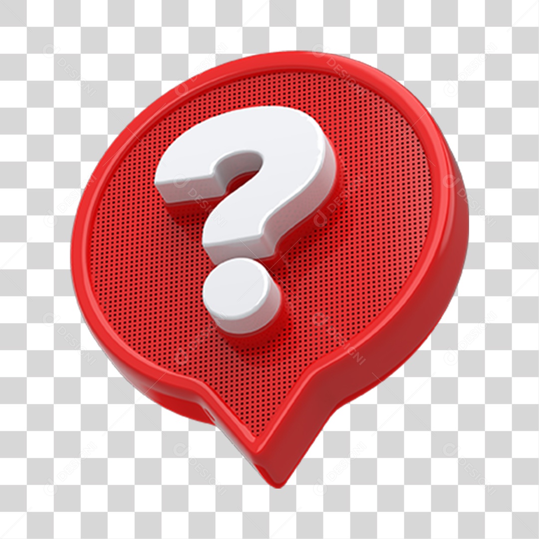 Sinais de Interrogação Símbolo 3D PNG Transparente