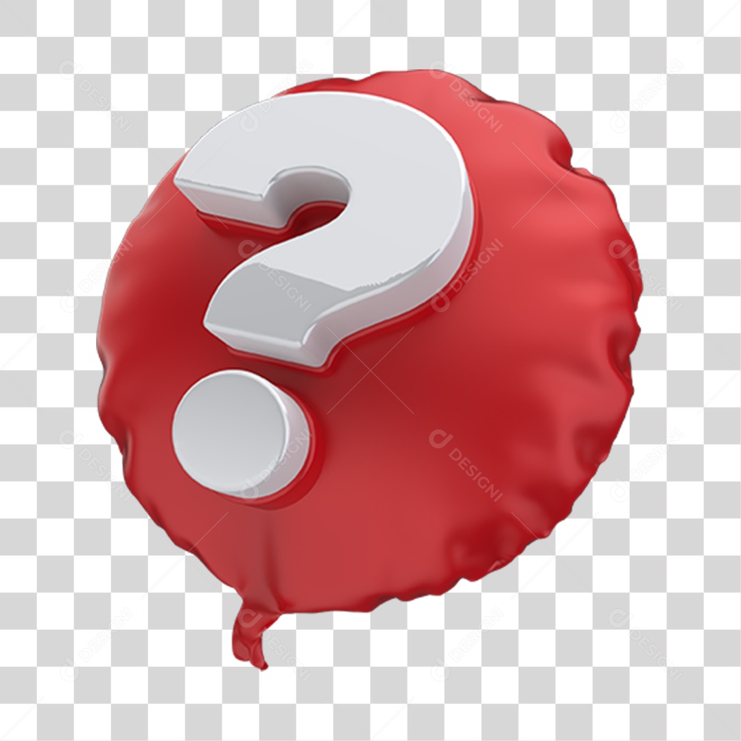 Sinais de Interrogação Símbolo 3D PNG Transparente