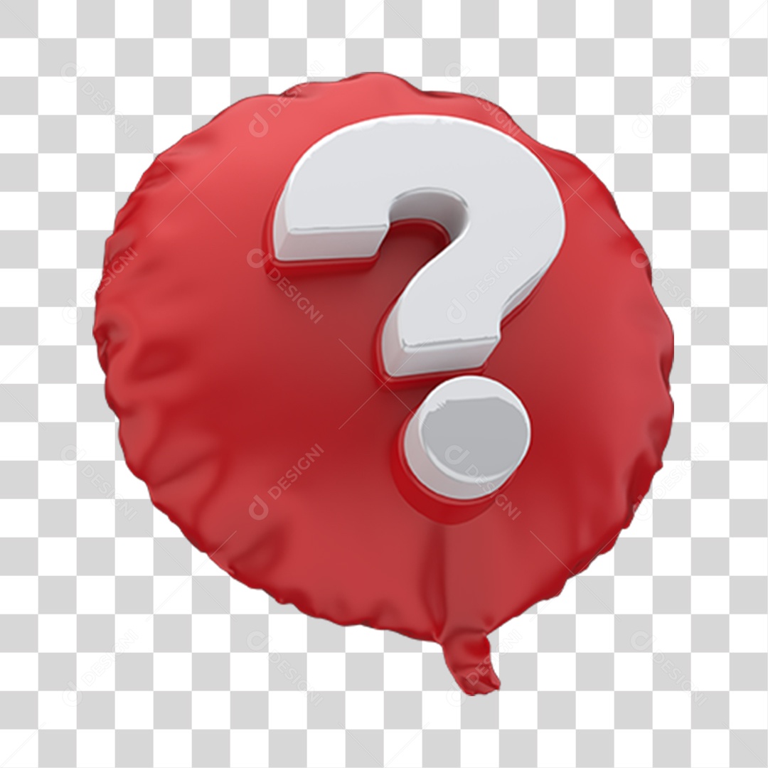 Sinais de Interrogação Símbolo 3D PNG Transparente