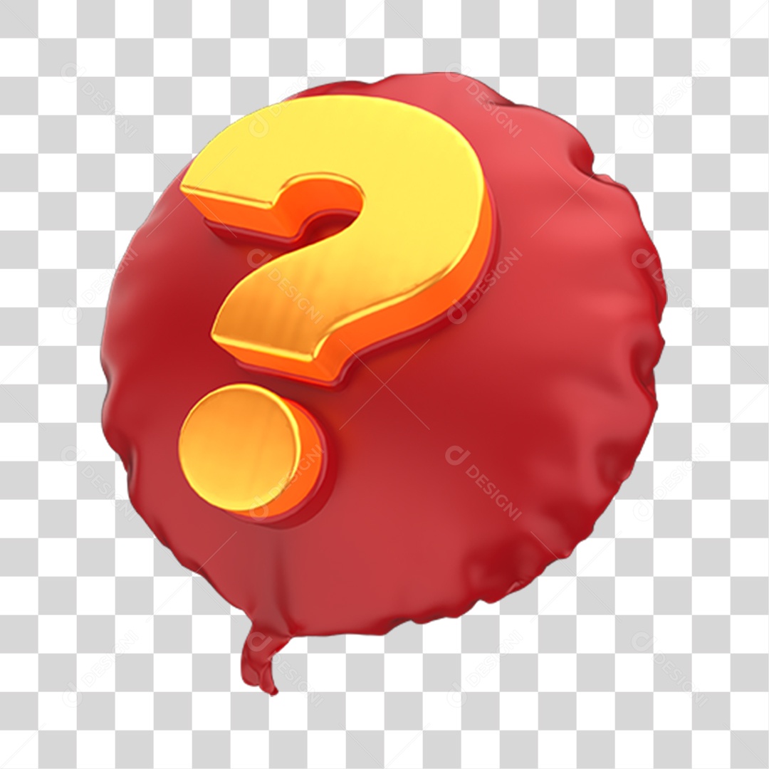 Sinais de Interrogação Símbolo 3D PNG Transparente