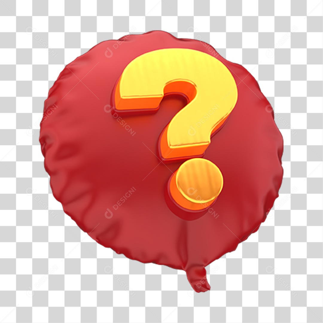 Sinais de Interrogação Símbolo 3D PNG Transparente