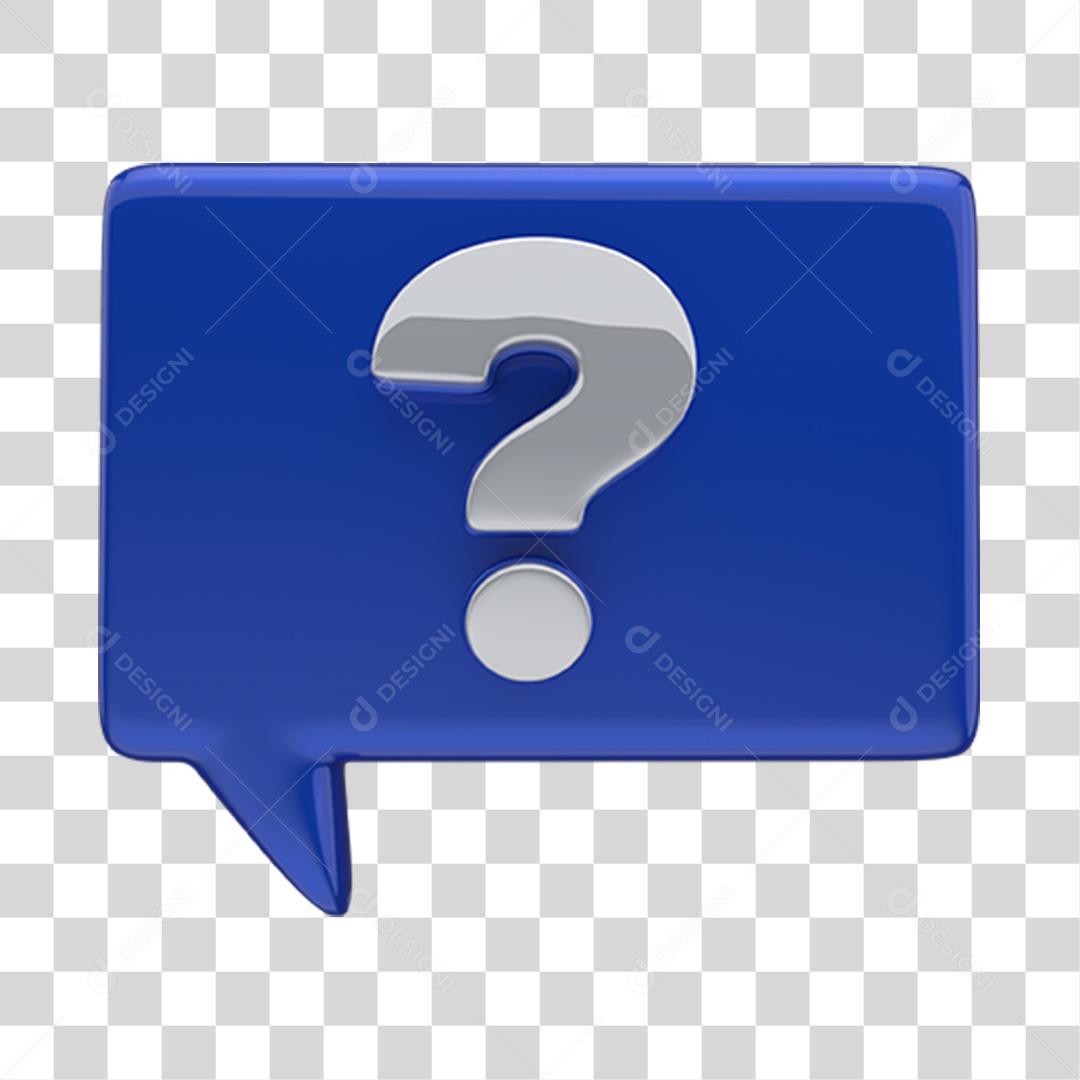 Sinais de Interrogação Símbolo 3D PNG Transparente