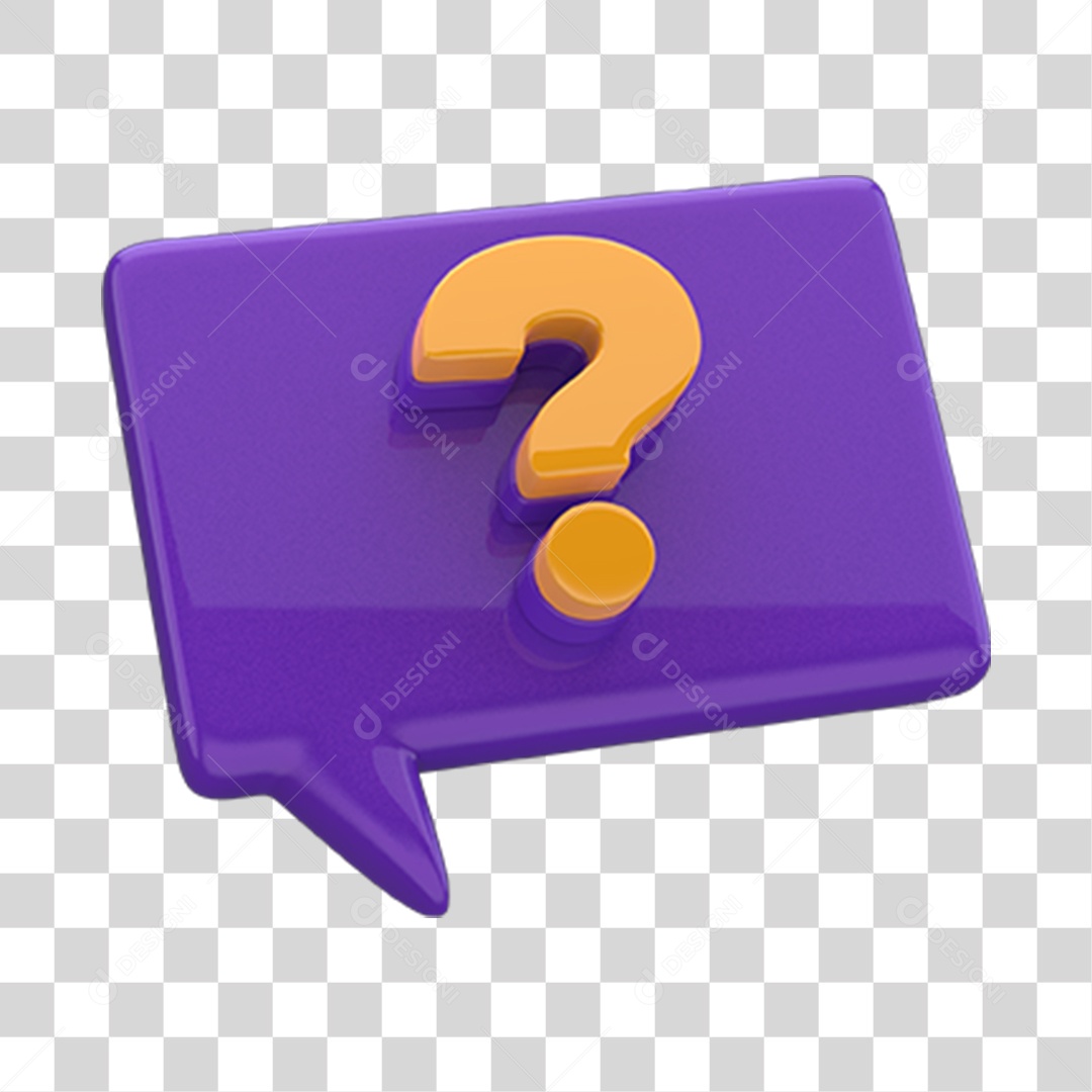 Sinais de Interrogação Símbolo 3D PNG Transparente
