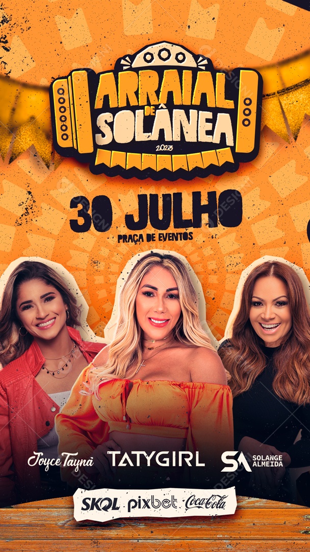 Flyer Story Arraial Solânea Social Media PSD Editável