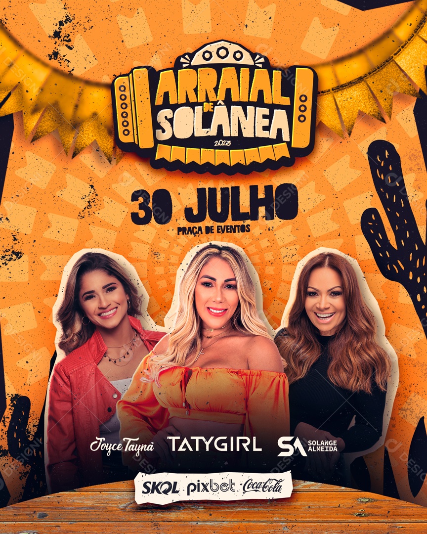 Flyer Arraial Solânea Social Media PSD Editável