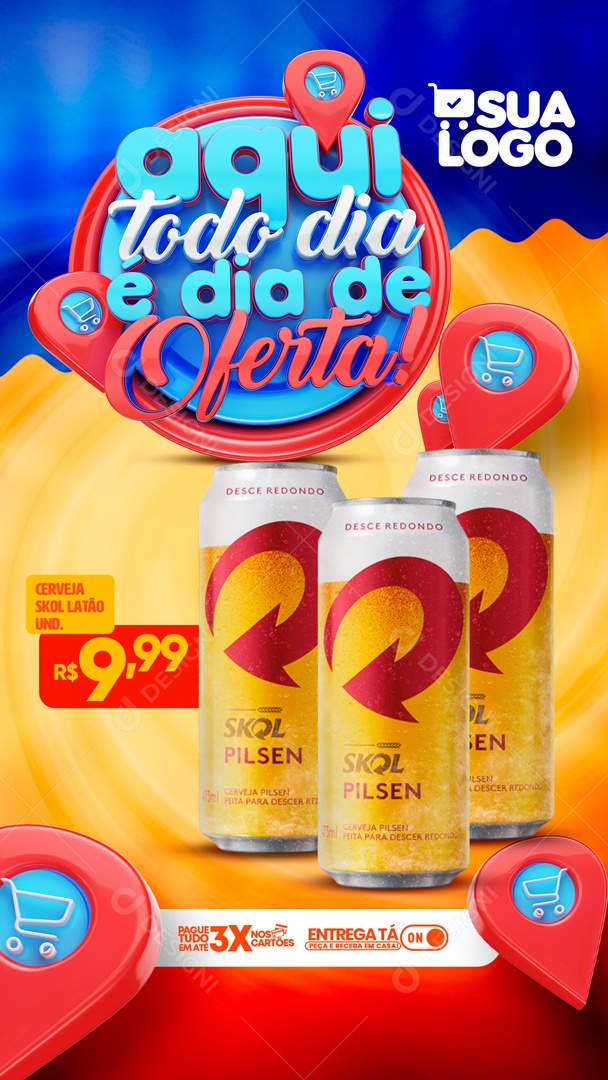 Story Aqui Todo Dia e Dia de Oferta Social Media PSD Editável