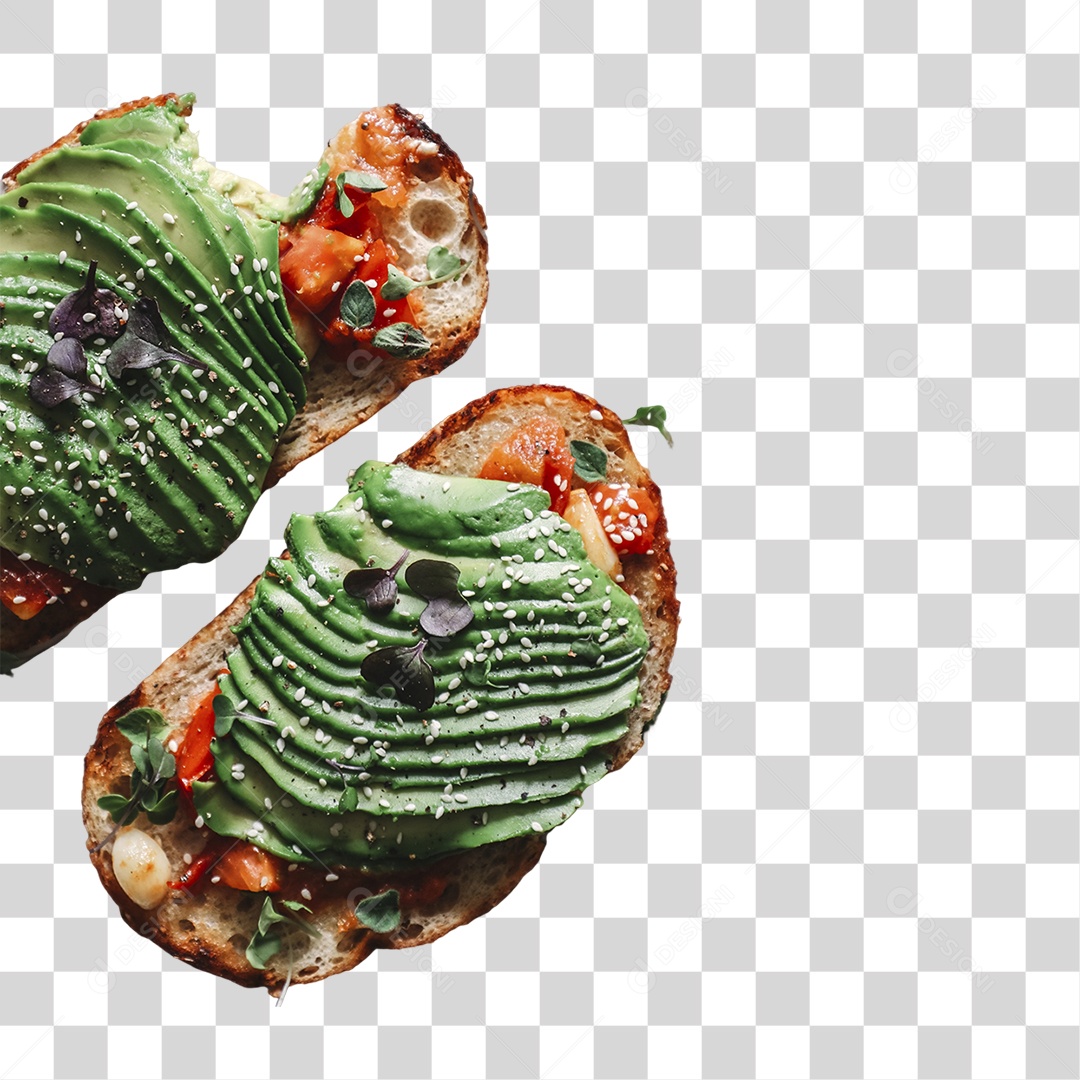 Bruschetta de Abacate PNG Transparente