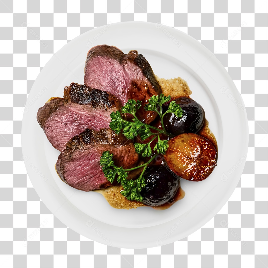 Prato de Carne Cozida com Legumes PNG Transparente