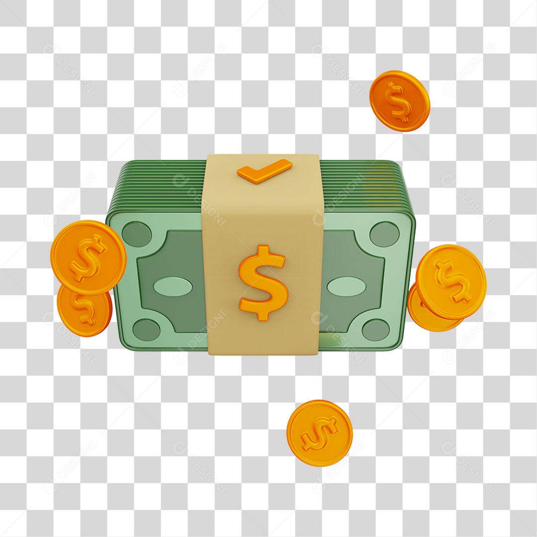 Elemento 3D Dinheiro PNG Transparente