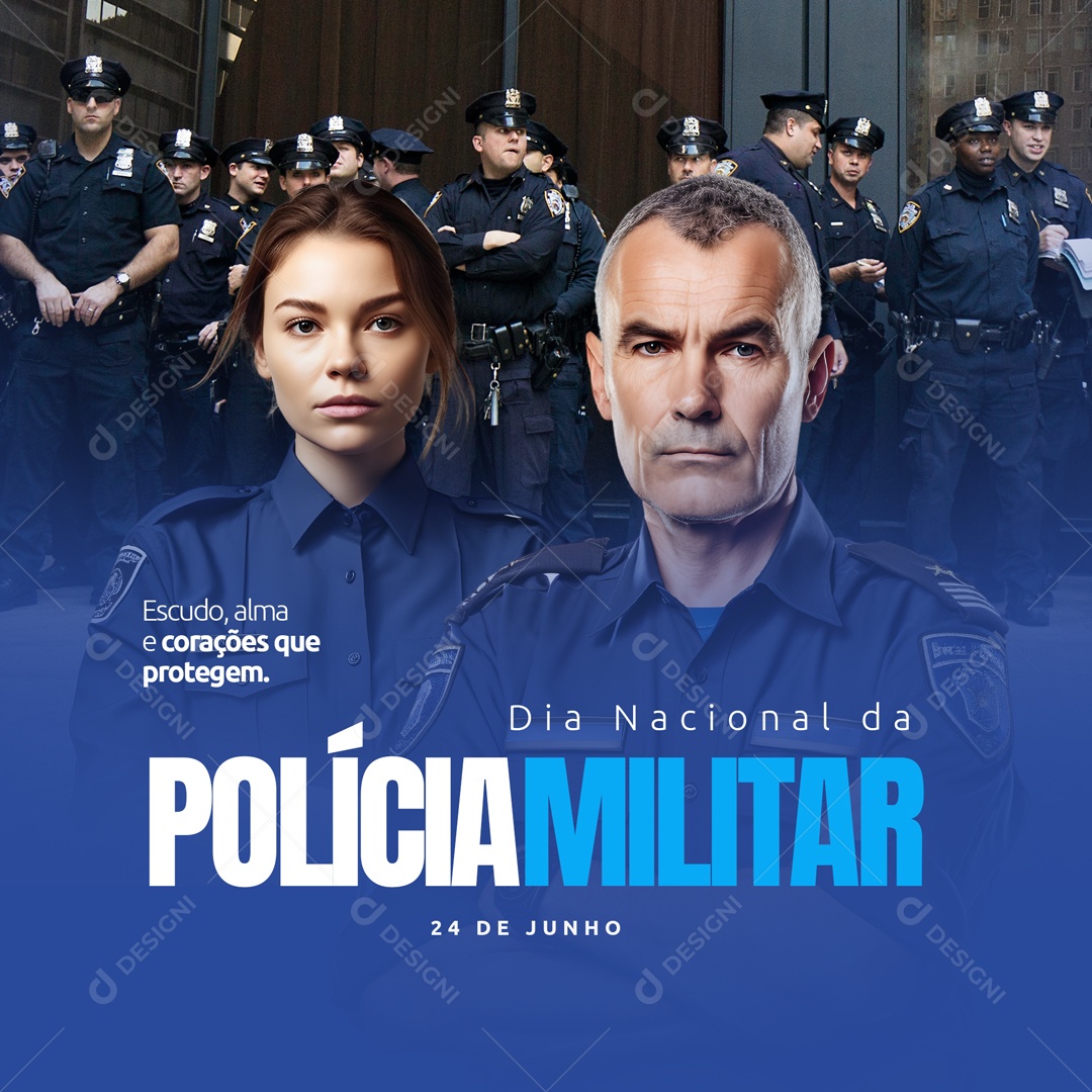 Dia Nacional Da Polícia Militar 24 De Junho Social Media PSD Editável