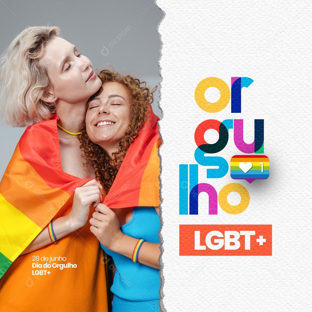 Dia Do Orgulho LGBT+ 28 De Junho Social Media PSD Editável