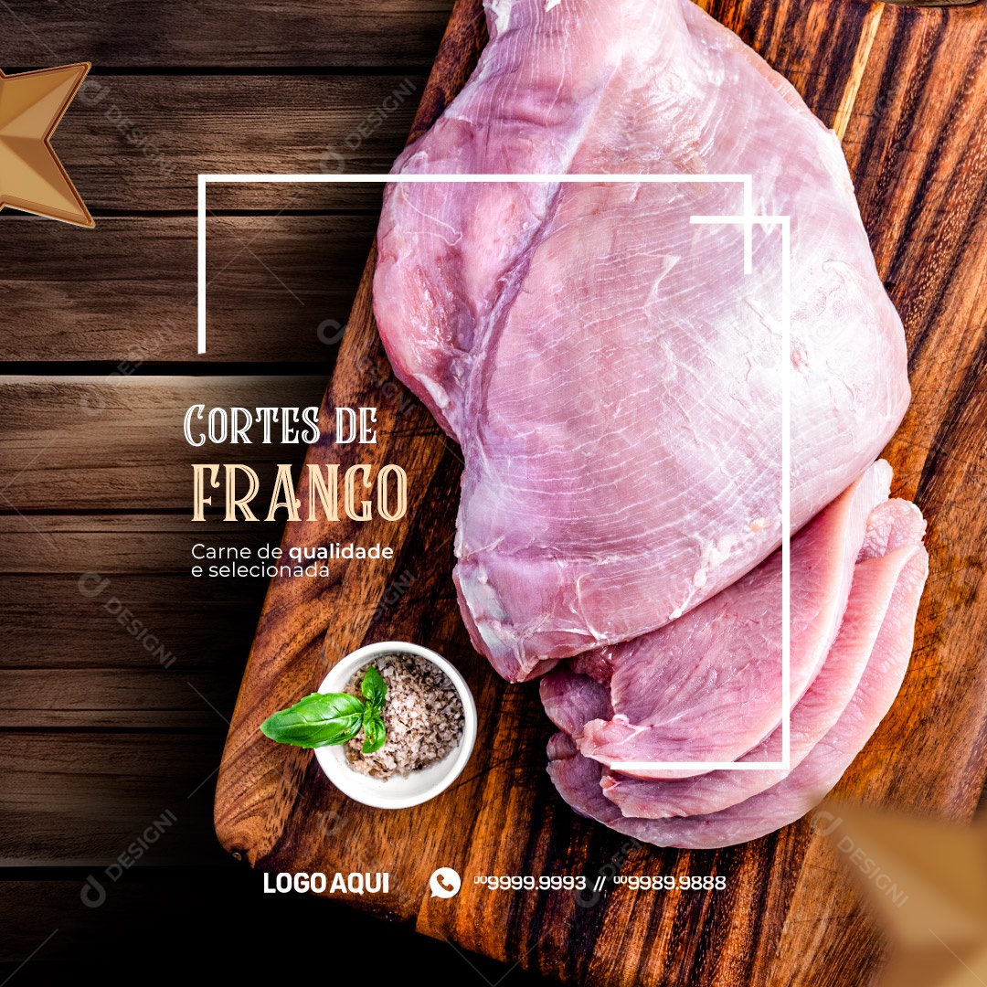 Cortes De Frango Açougue Social Media PSD Editável