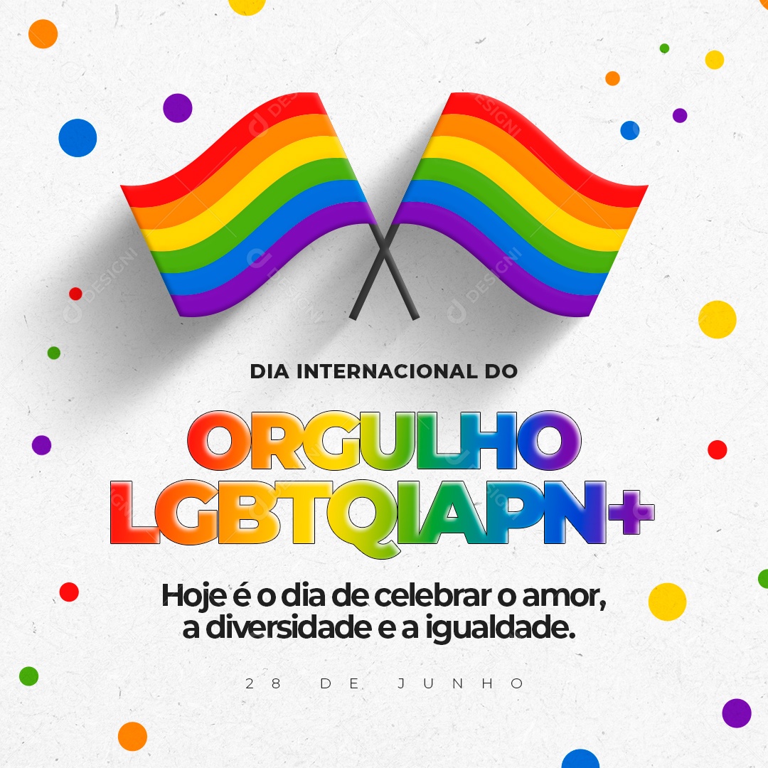 Social Media Dia Internacional Do Orgulho LGBTQIAPN+ PSD Editável
