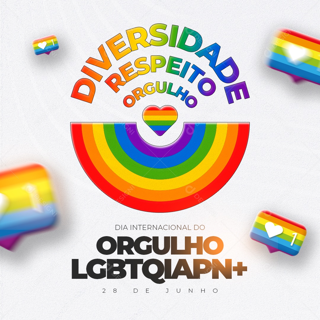 Social Media Dia Internacional Do Orgulho LGBTQIAPN+ PSD Editável