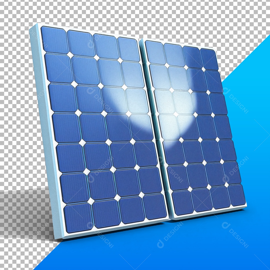 Elemento 3D Placa Solar para Composição PSD