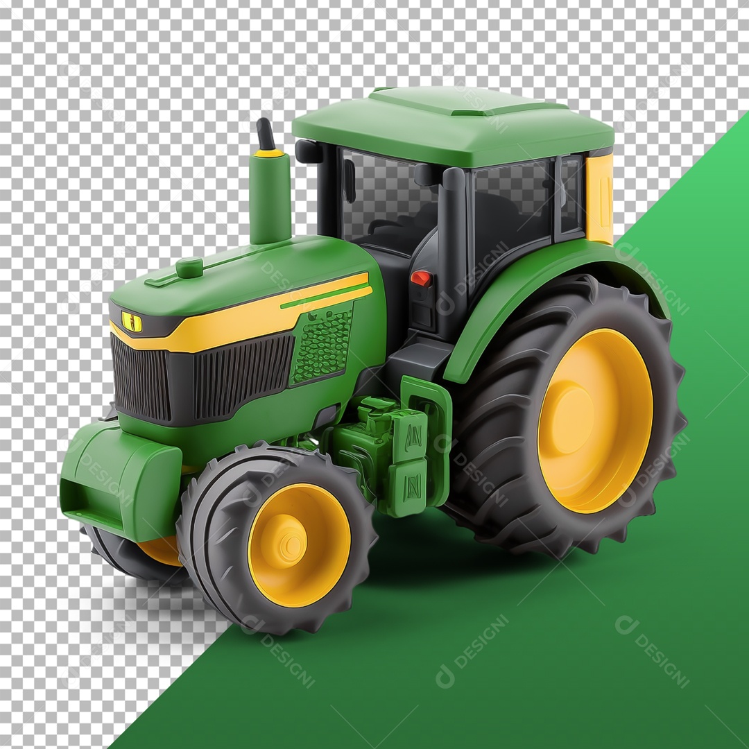 Elemento 3D Trator Para Composição PSD