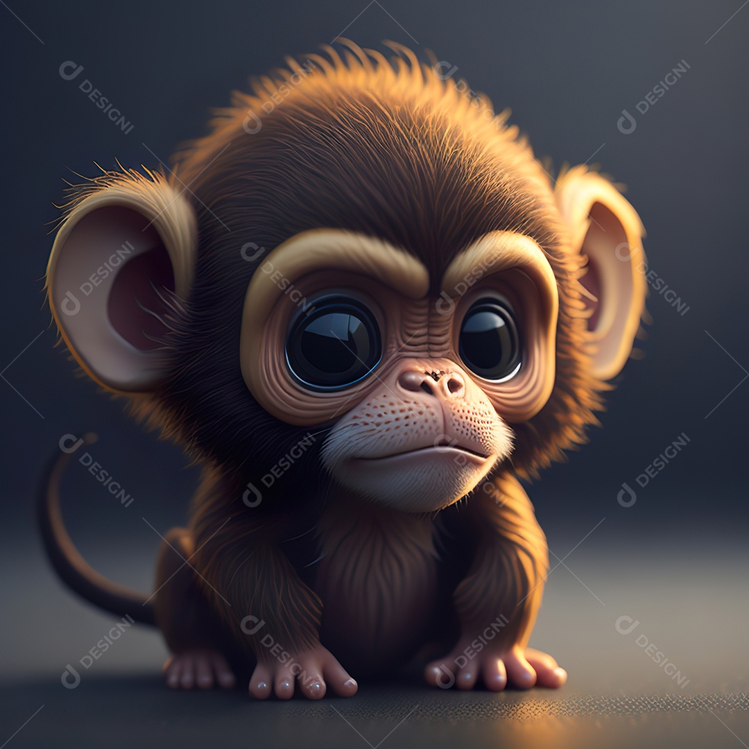 Desenho realista de macaco