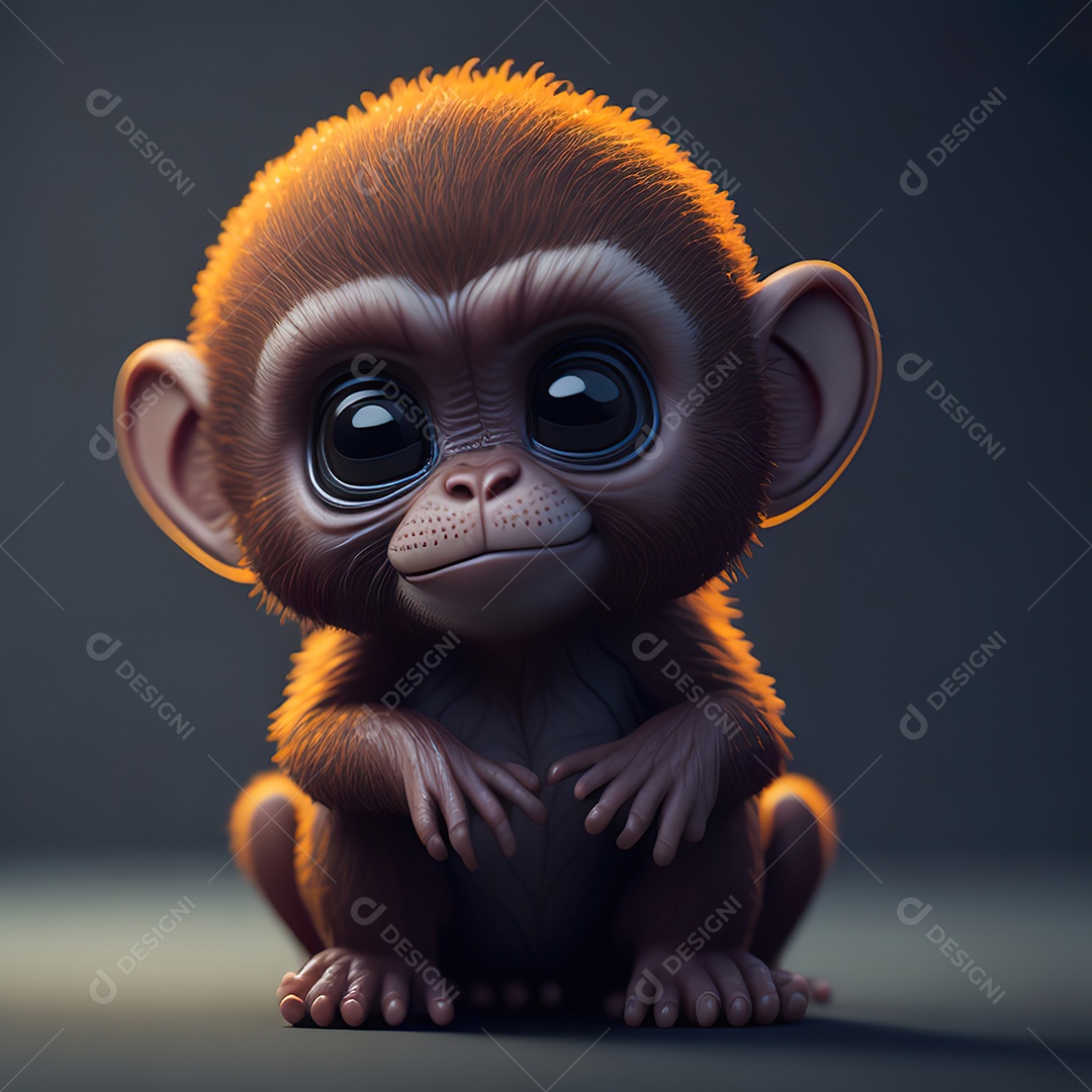 Desenho realista de macaco