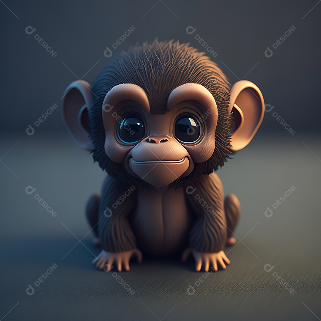 Desenho realista de macaco