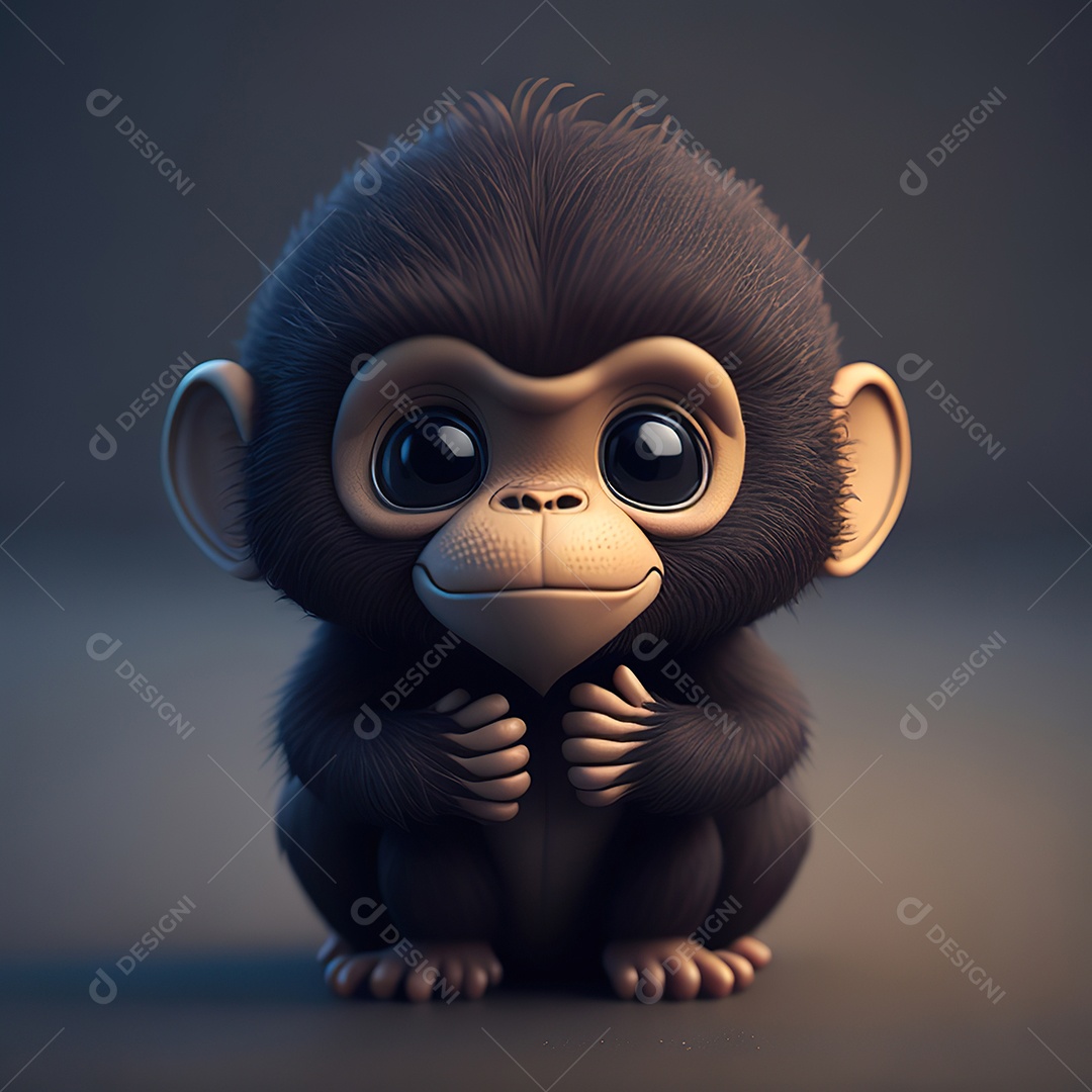 Desenho realista de macaco