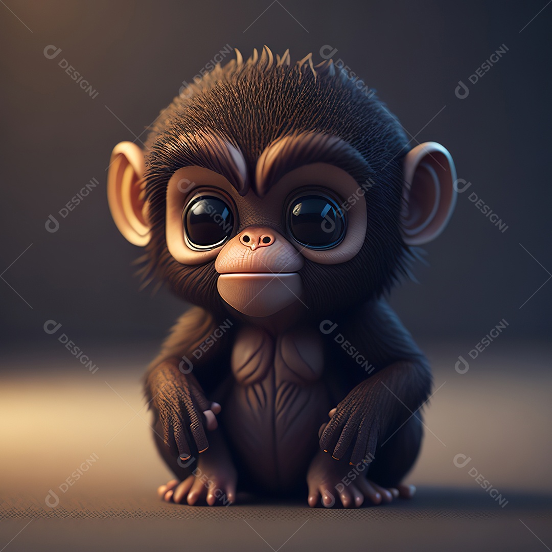 Desenho realista de macaco