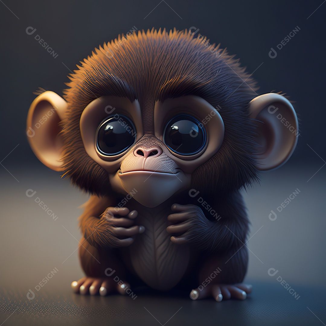 Desenho realista de macaco