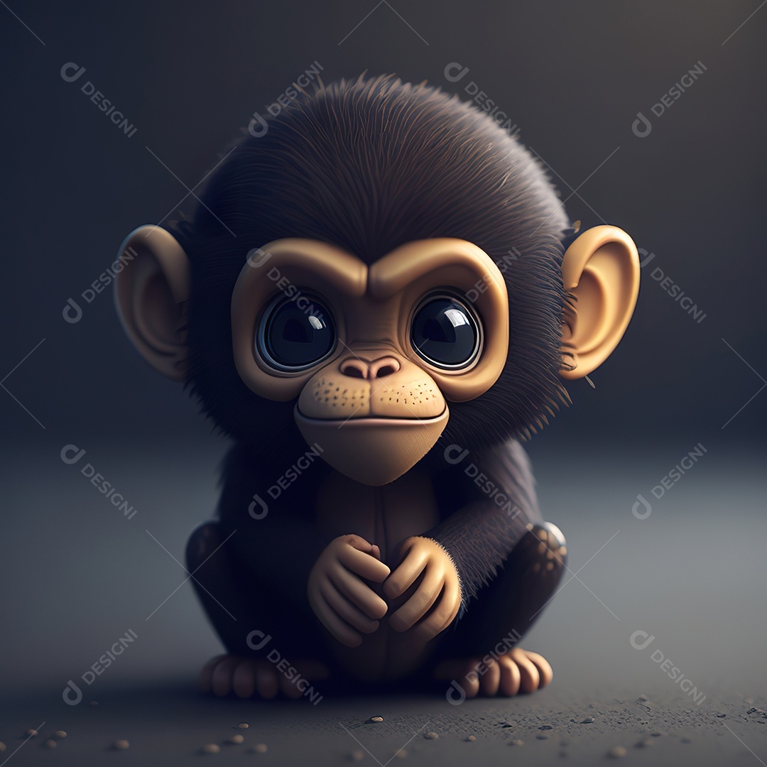 Desenho realista de macaco