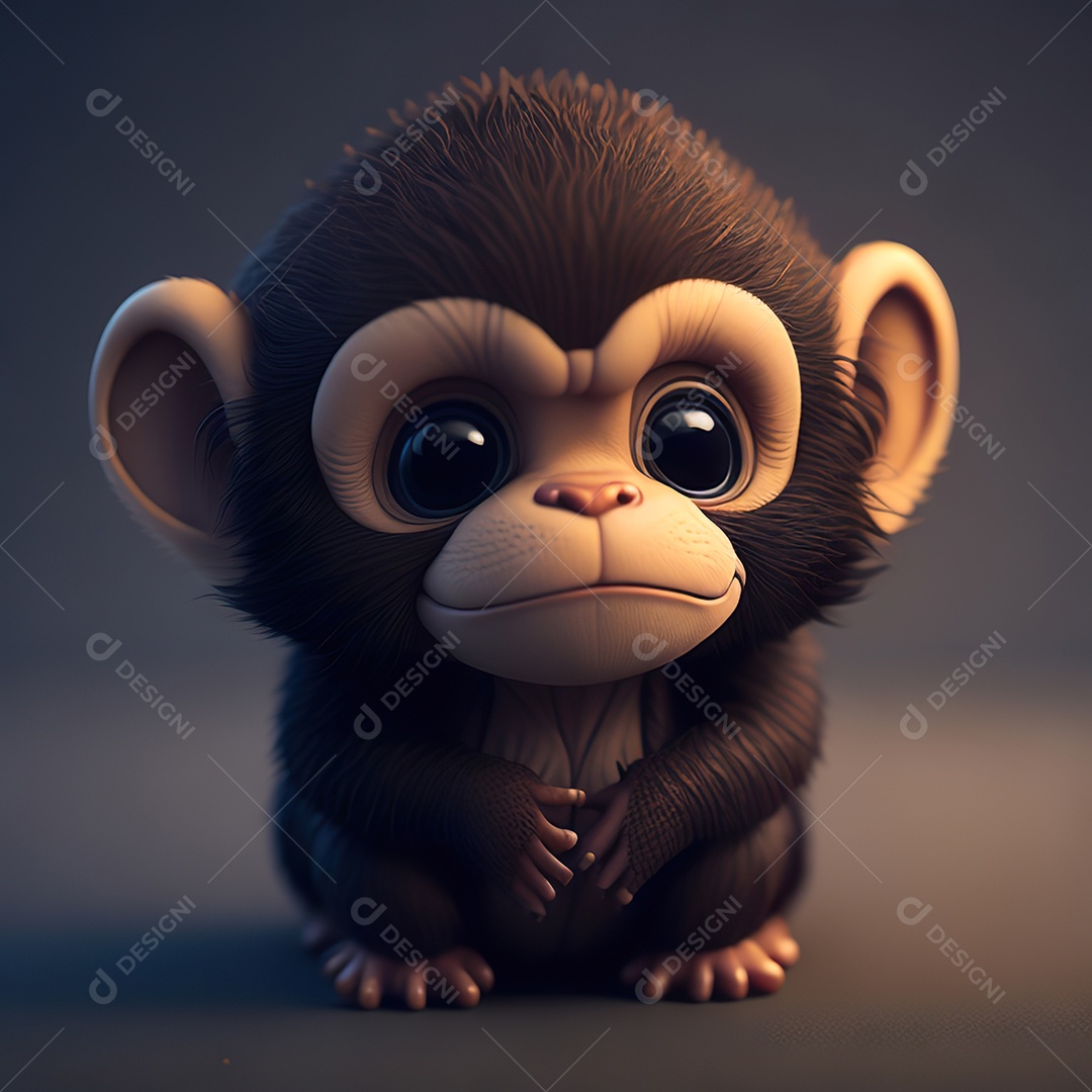 Desenho realista de macaco