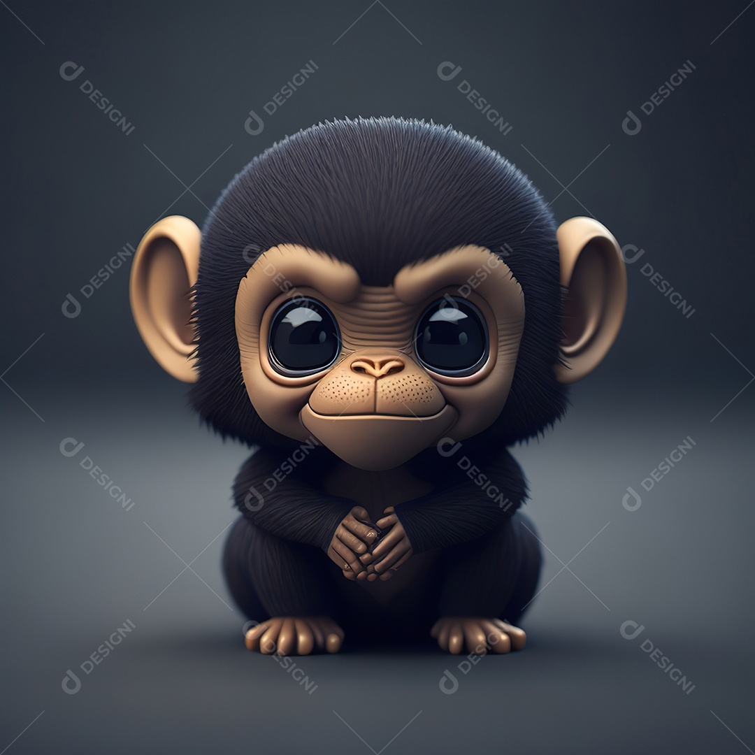 Desenho realista de macaco