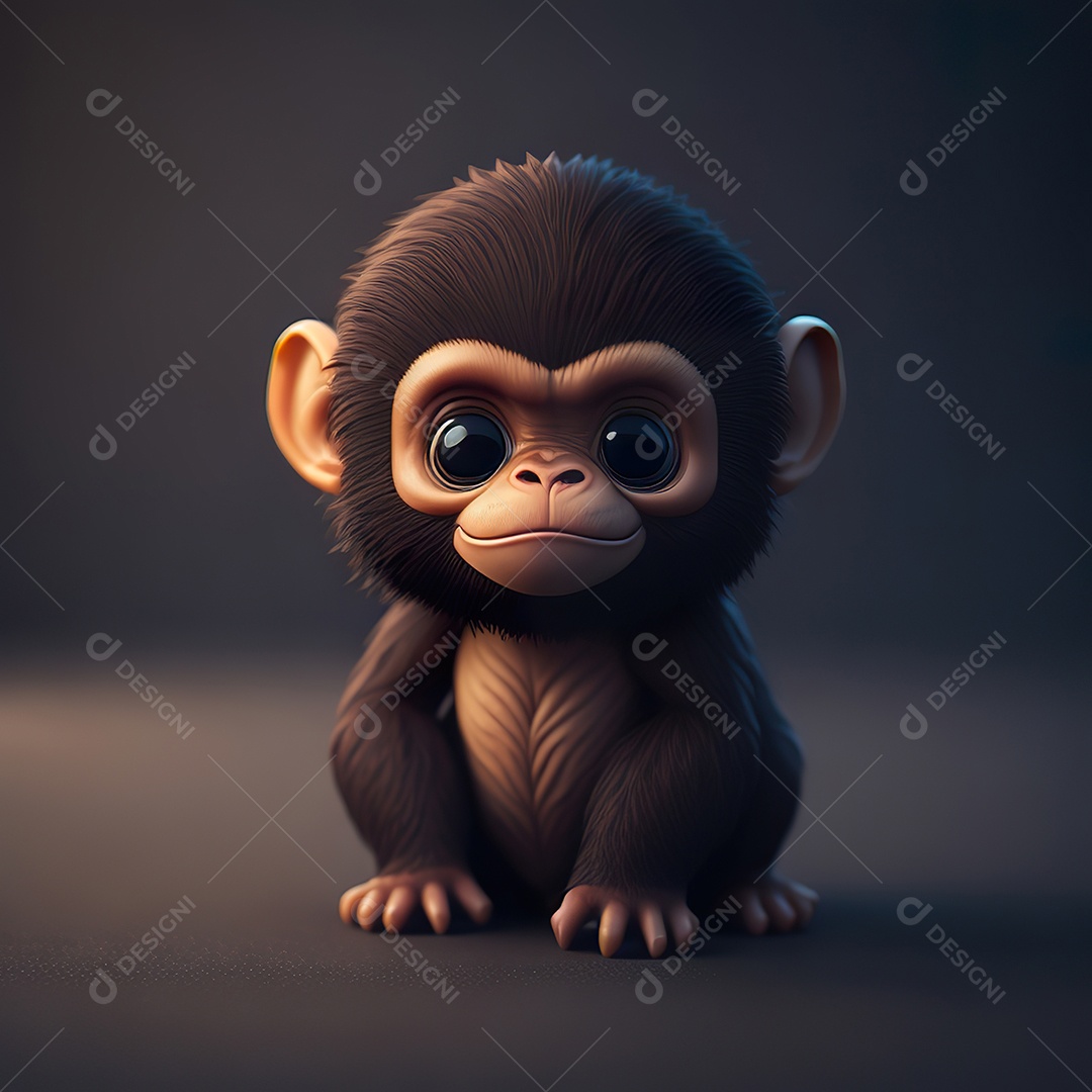 Desenho realista de macaco