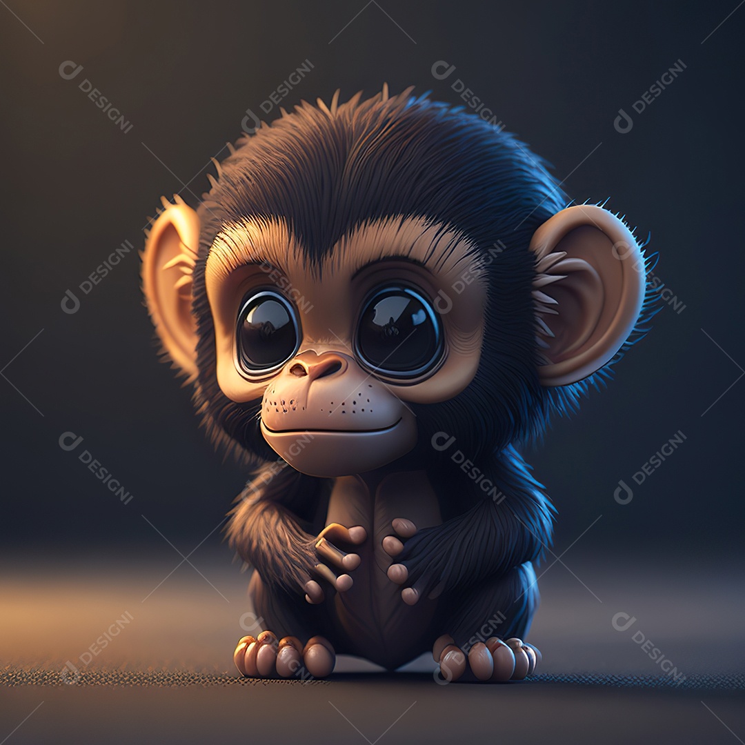 Desenho realista de macaco