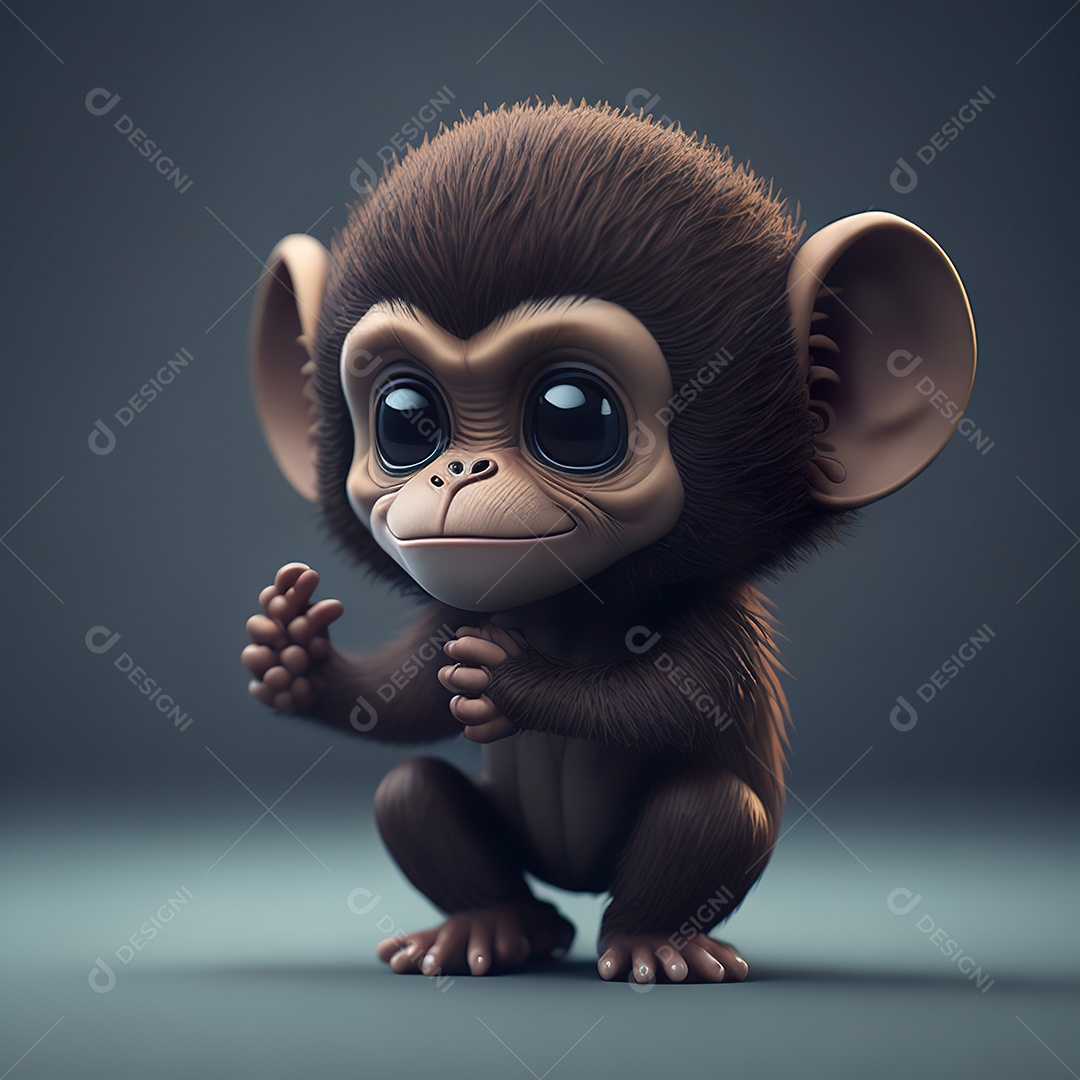 Desenho realista de macaco