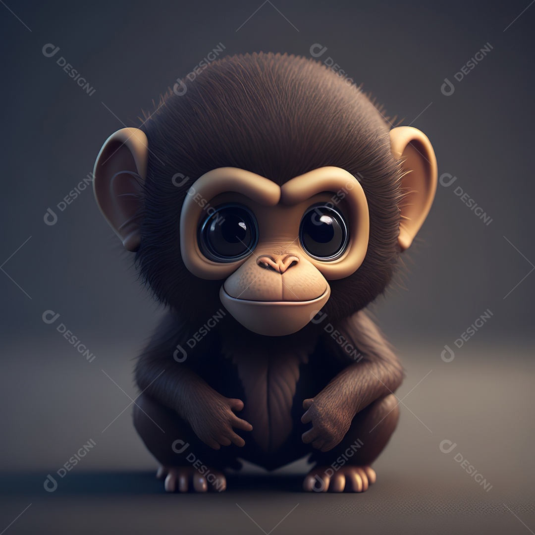 Desenho realista de macaco