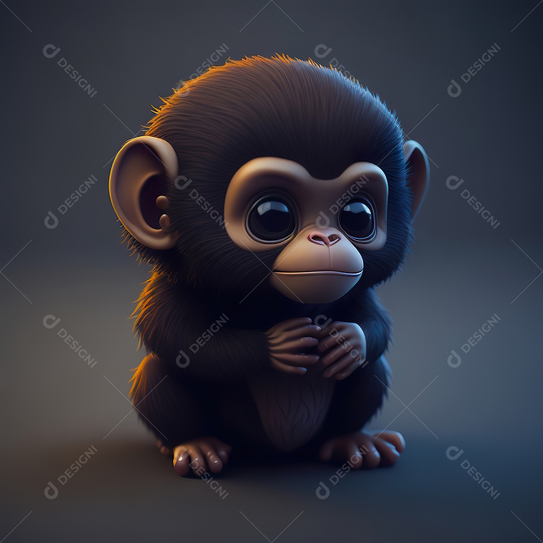 Desenho realista de macaco