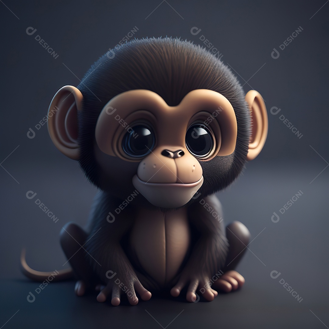 Desenho realista de macaco