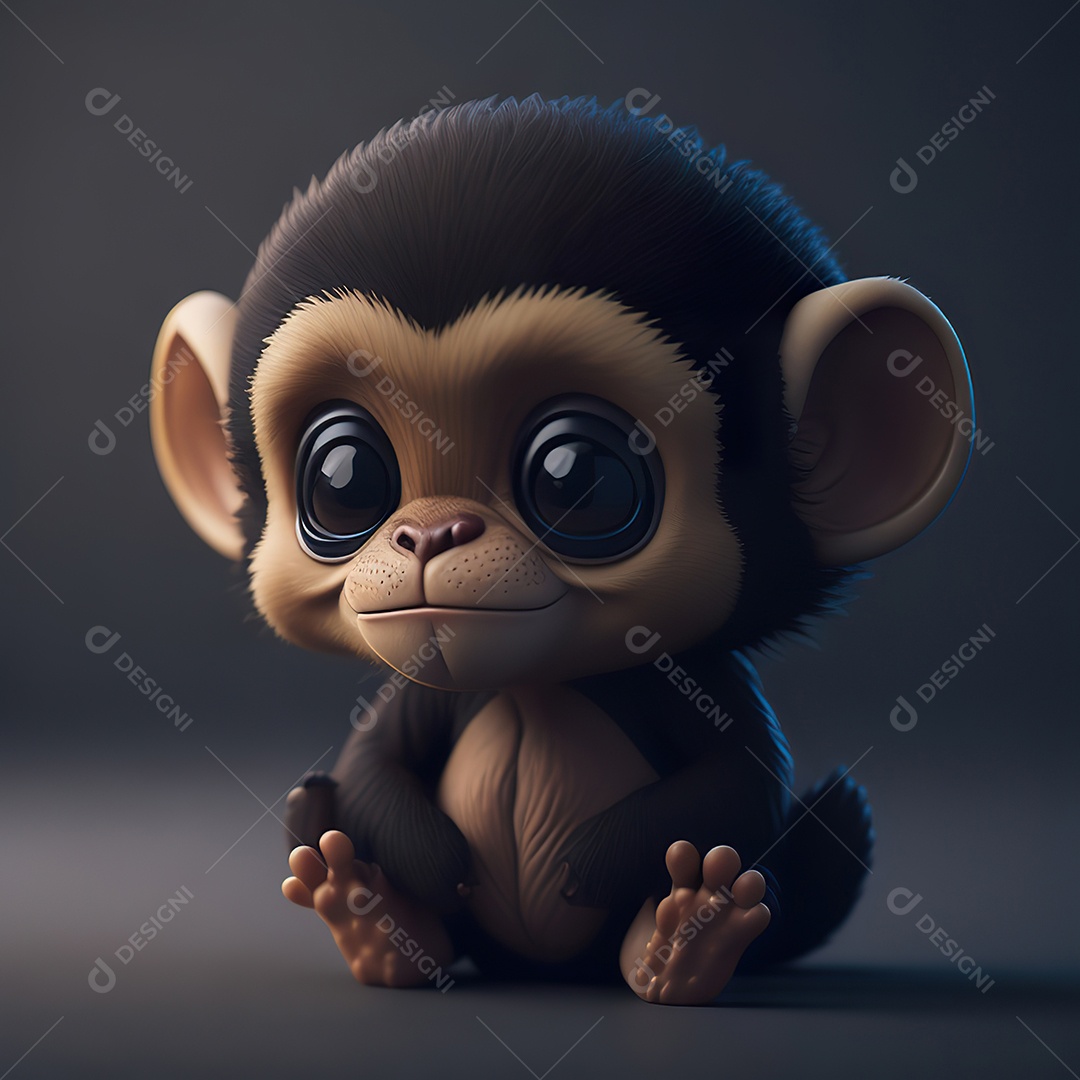 Desenho realista de macaco