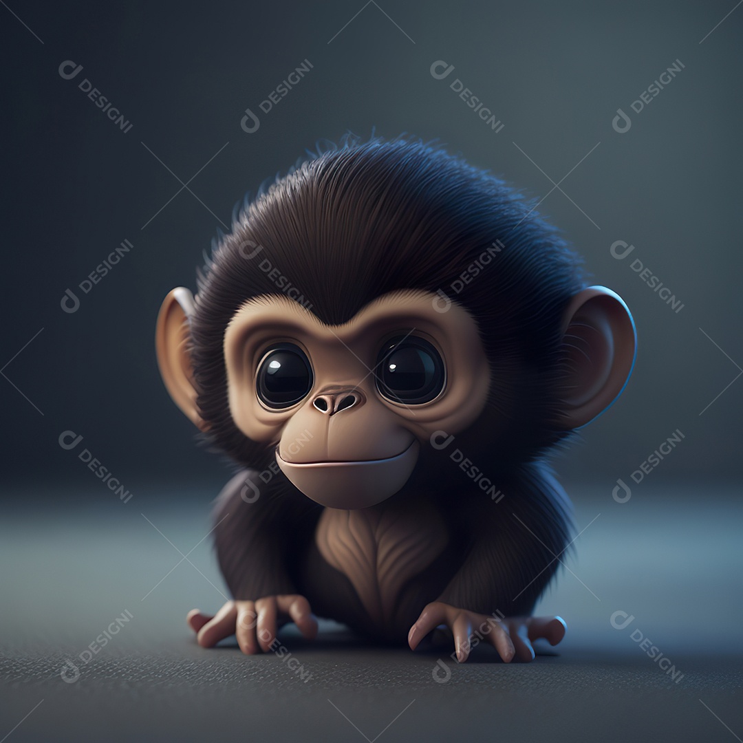 Desenho realista de macaco